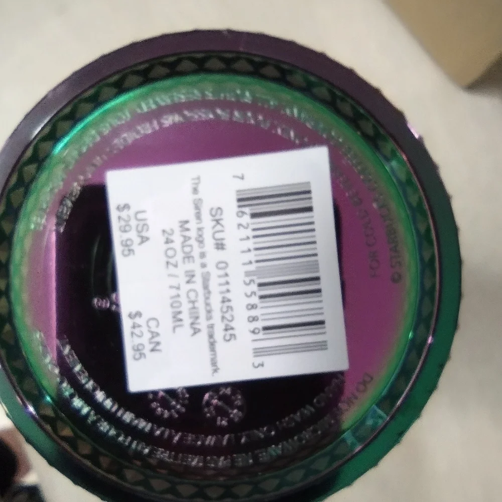 Starbucks Limited Edition Studded Oil Slick Rainbow Iridescent Tumbler 24 OZ